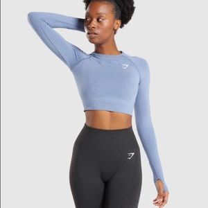 Gymshark | Vital Seamless Longsleeve Crop in Blue
